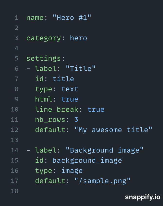 A piece of the YAML definition of a Maglev section