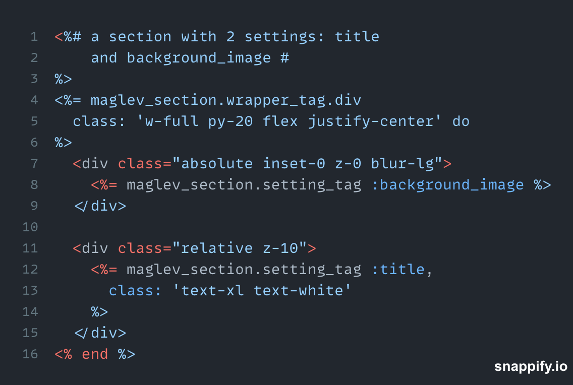 an example of a Maglev template in HTML/ERB